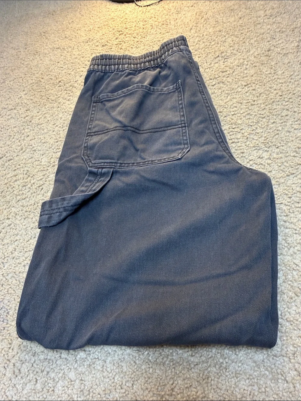 RSQ Dark Gray Straight Drawstring Elastic-Waist Carpenter Pants